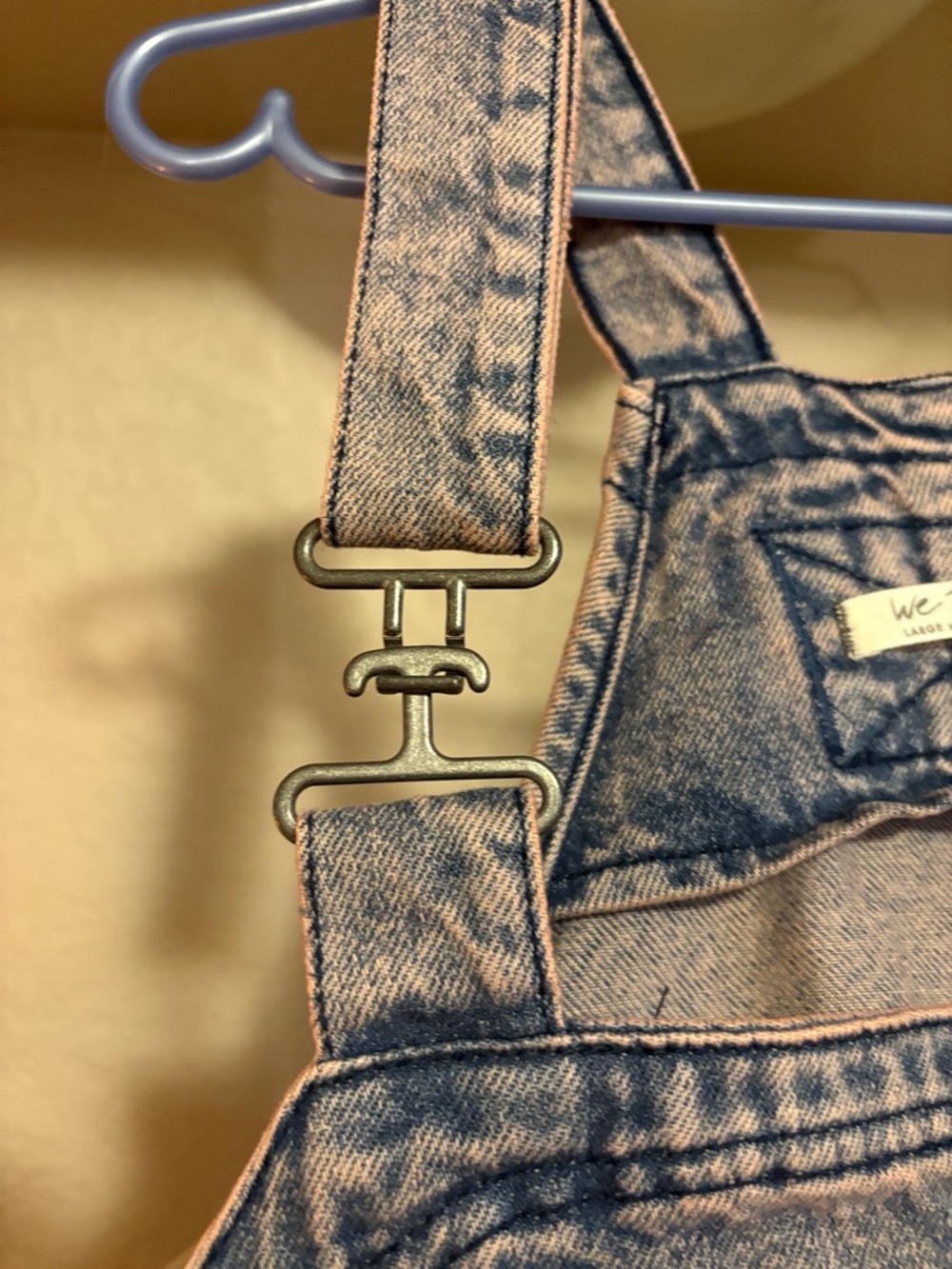 Free People Pink Dreams Wash Denim Overall Dress - Picture 6 of 6